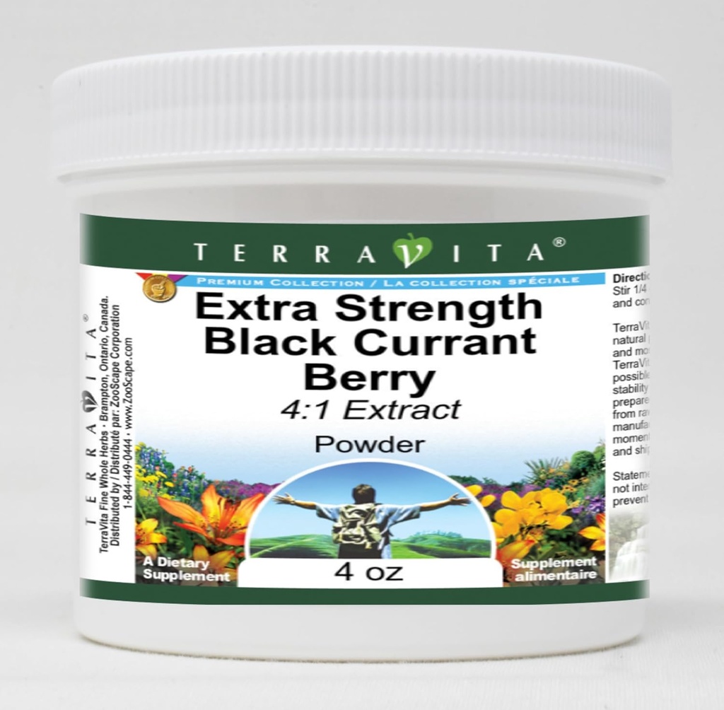 Extra síla černý rybíz Berry 4: 1 Extrakt prášek (4 oz, ZIN: 514115) - 3 balení