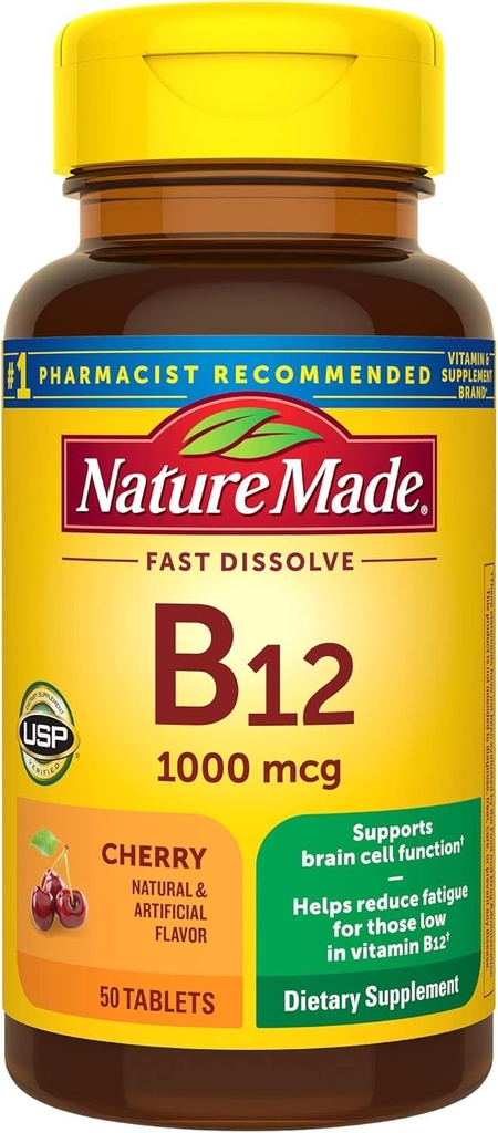 Příroda vyrobený vitamín B- 12 1000 MCG sublingvální, 50 Počet (balení po 3)