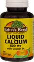 Tekutý vápník 600mg s D- 3 (100 Softgels) 3 BOTTLES Celkem 300 Softgels