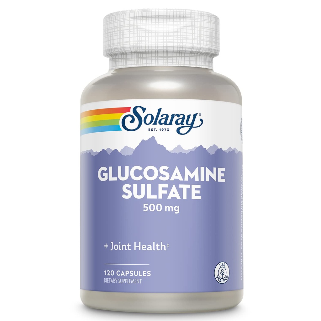 SOLARAY Glucosamine Sulfath 500 mg colum124; Zdravá společná flexibilita a odolnost (60 Serv, 120 CT)