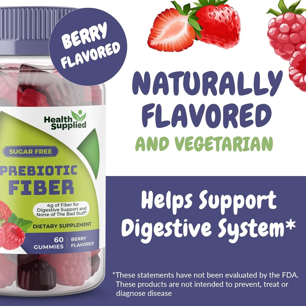 Zdraví dodávané smíšené Berry ochucené Prebiotické Vlákna - Podporuje trávicí systém Gut Cleansing, Zácpa Relief - Asists s Weight Loss Plan - Velké Ochutnávání a snadné spolknout