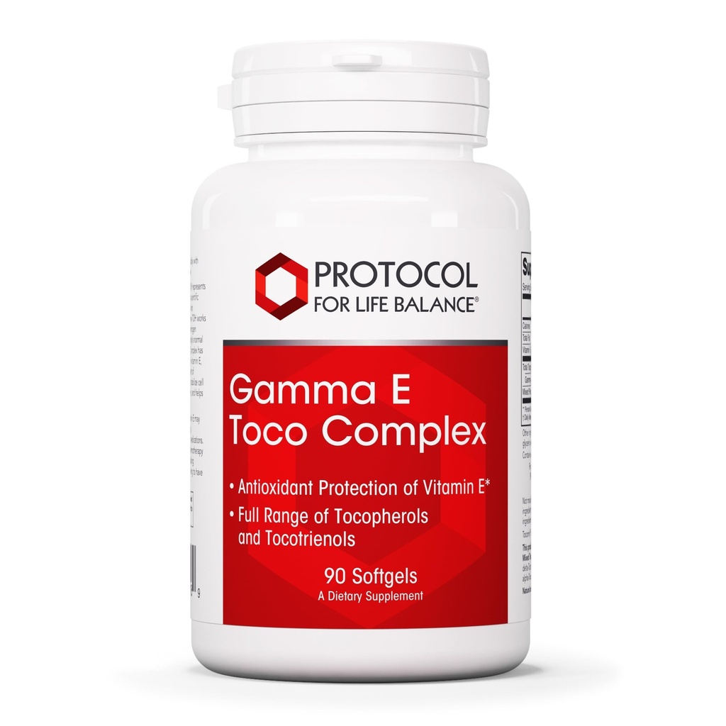 PROTOKOL PRO LIFE BALANCE Gamma E Toco complex - Vitamin E 300mg - Antioxidant Support - pro kardiovaskulární zdraví a zdraví mozku - s Tocotrienoly - Halal & Dairy Free - 90 Softgels