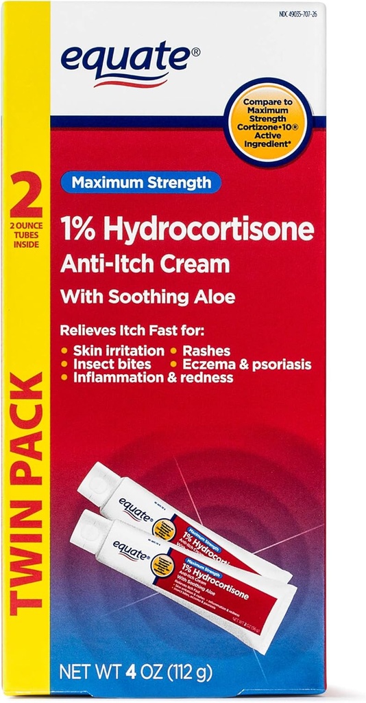 Rovná se TWINPACK 1% Hydrokortizon Anti- itch Cream Porovnat s maximální silou kortizon