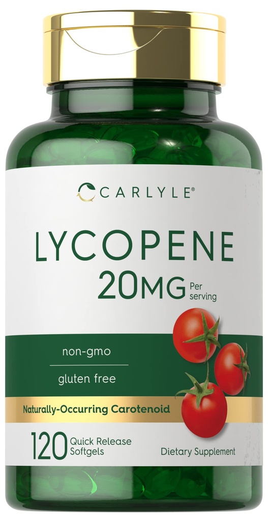 Carlyle Lycopen CLAS124; 20mg CLAS124; 120 Softgels CLAS124; Non-GMO & gluten zdarma dodatek