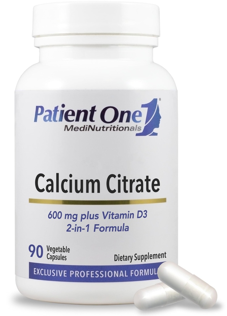 Pacient 1 Citrát vápníku plus vitamin D3 CLAS124; dodatek k podpoře zdraví kostí a srdce * CLAS124; Enhanced Absorption CLAS124; 90 Kapsle