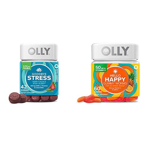 OLLY Goodbye Stress and Hello Happy Gummy Starter Pack Bundle, Keep Calm, Mood Support, 42 a 60 Count