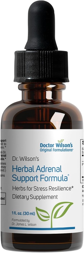 Herbal Adrenal Support Formule adaptogenní Byliny pro denní použití, spánek a energie 1 tekuté oz