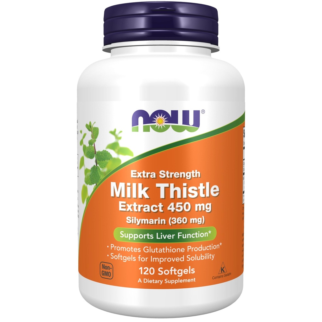 Nyní Potraviny doplňky, Silymarin Mléko Thistle Extract, Extra síla 450 mg, 120 Softgels
