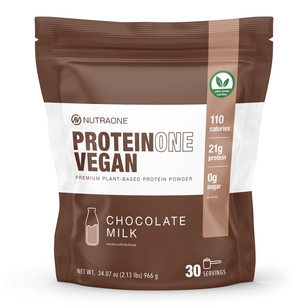 NutraOne ProteinOne Vegan Plant- Based Protein Powder Vegan Protein Powder, Dairy- Free, Pea and Rice Protein (čokoládové mléko)