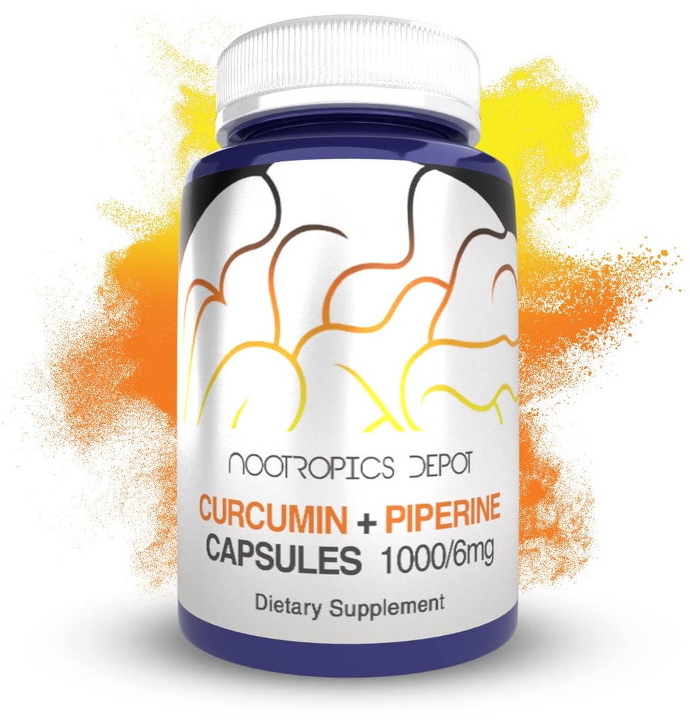Nootropics Depot Curcumin + Piperine Kapsle 124; 1000mg Curcumin + 6mg Piperine Curcumin 124; 60 Počet