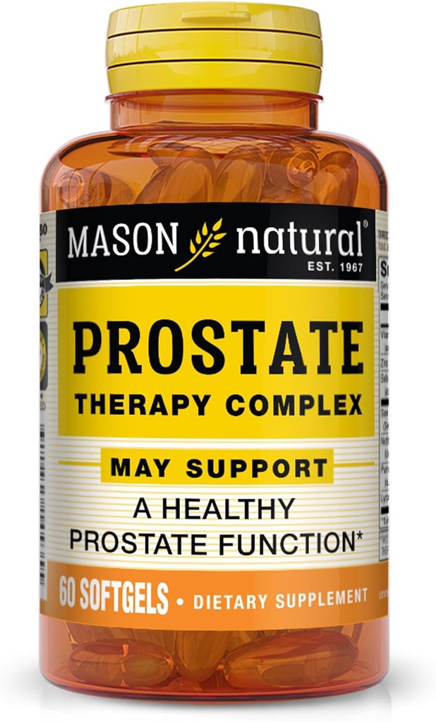 MASON NATURAL Prostate Therapy Complex with Saw Palmetto, Nettle Root & Pumpkin Seed Oil - Podporuje zdravou funkci prostaty *, 60 Softgels