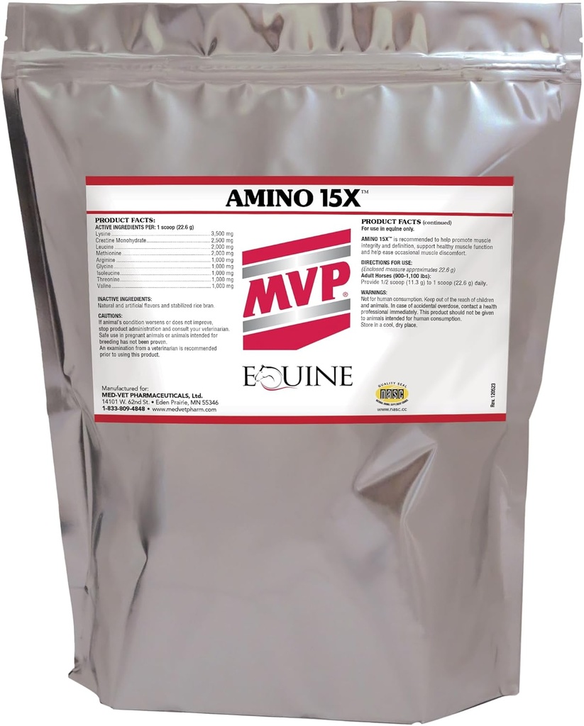 Amino 15X (6 liber) -podporuje zdravé svalové funkce, vývoj a opravy u koní