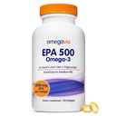 OmegaVia EPA 500, Purified Omega33 Fish Oil Supplement, 500 mg EPA v triglyceridové formě, Burless Fish Oil, Non- GMO, gluten- Free, IFOS 5-Star, 120 Softgels