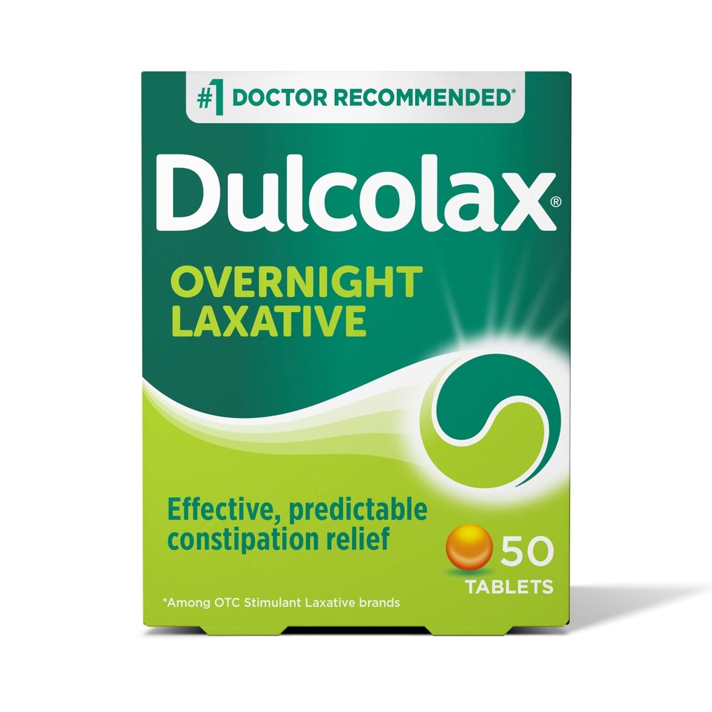 Dulcolax Stimulant Laxative Tablety, Předvídatelné a efektivní zácpa Relief, Relieves Napětí & Bloating, Bisacodylum 5 mg, 50 Počet