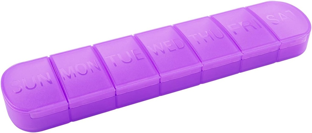 Týdenní Pořadatel pilulek, Jednou denně, 7- denní kontejner na plotýnku, Matná fialová, Velké 7 Kompozitní Vitamíny Pouzdro na pilulky pro medicínu, Medikace, Rybí oleje, doplňky, Kapsle, Tablet