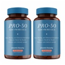 Vitamin Bounty Pro-50 Probiotický 50 miliard CFU - 13 Stuin dodatek pro muže a ženy + Prebiotika - Digestivní zdraví & Gut Support - Lactobacillus & Bifidobacterium - opožděné uvolnění kapsle, 2 Pack