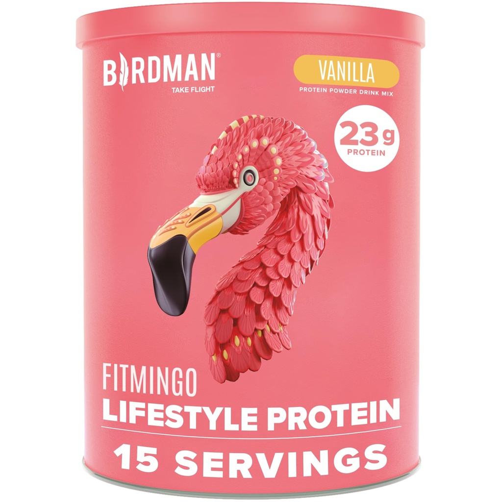 BIRDMAN Fitmingo Vegan Protein Powder with Inositol, Collagen Boosters, Hyaluronic Acid and Vitamins Agricultural 124; Low Carb, Dairy Free, Low Calorie Agricultural 124; 23g Plant Based Blueberry Protein Powder with Myo- Inositol