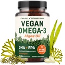 Vegan Omega 3 Řasy olej 124; Plant based DHA EPA 124; Udržitelně sourced, No Karagenan, Non GMO CLAS124; Srdce, mozek, a oční zdraví CLAS124; Rybí olej Alternative 124; Řasy Omega 3 Dodatek CLAS124; 60 Softgel Kapsle