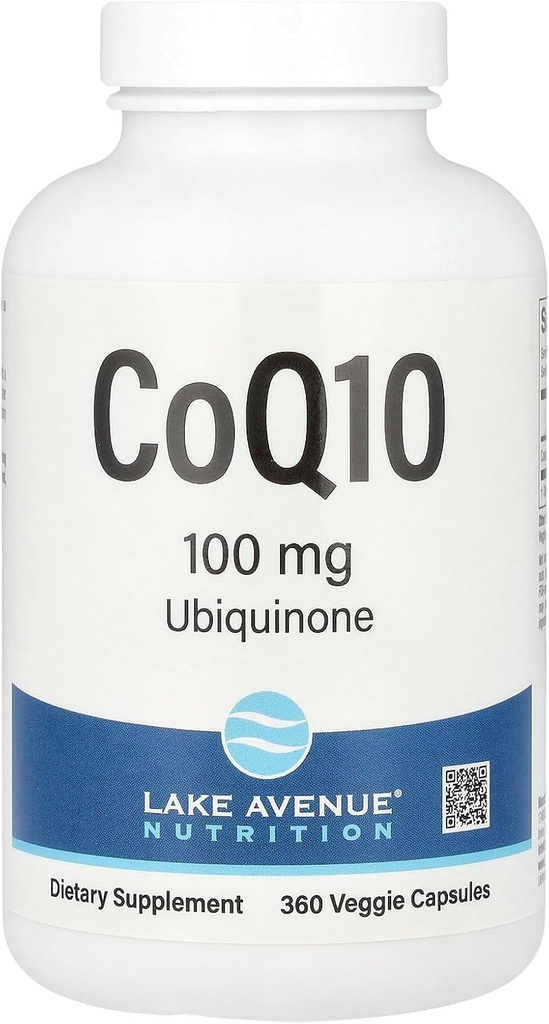 Lake Avenue CoQ10 Nutrition - Ubiquinone Supplement - Promotes Antioxidant Activity - Gluten Free, Non- GMO - 100 mg - 360 Veggie Kapsle