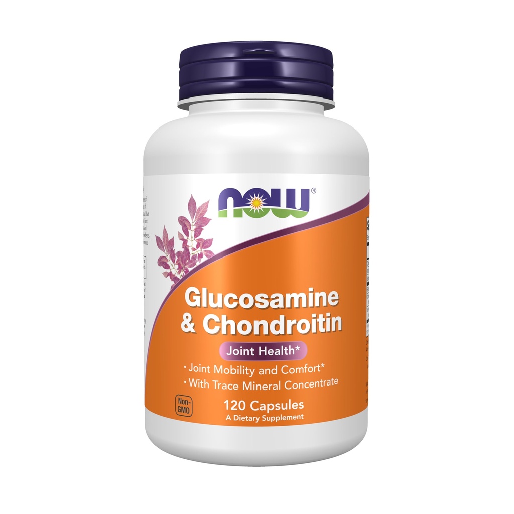 Nyní doplňky, Glucosamine & Chondroitin, s stopovým minerálním koncentrátem a Alfalfa, 120 Kapsle