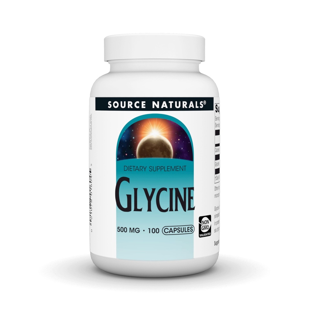 Zdroj Naturals Glycine 500 mg Amino Acid Dietární dodatek - 100 Kapsle