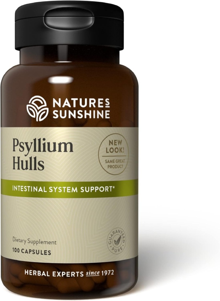 Příroda Sunshine Psyllium Hull, 100 Kapsle 124; Organic Intestinal System Support je vysoká v rozpustné vlákno, které usnadňuje proces odstraňování odpadů