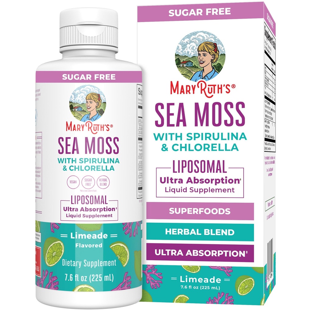 MaryRuth Organics Sea Moss s Spirulina a Chlorella Liposomal 124; Chlorofyl 124; Pampeliška kořenová 124; Superfood 124; Ultra Absorpce 124; Vegan 124; Non- GMO 124; Gluten Free Clothe124; 7.6 fl oz 124; 15 Služební cesty