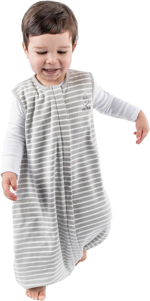 Woolino 4 Season Baby Sleep Bag s nohami, Merino Wool a Organic Cotton Walker Sleep Bag Sack, Toddler Sleep Bag, 18-36m, Gray