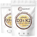 2 Pack vitamin D3 10000 iu Plus K2 (MK-7) 200 mcg, 300 Panenský kokosový olej Softgels 124; 2 v 1 Vitamíny D & K Komplexní 124; Podporuje absorpci vápníku, kosti, imunitní, a srdce zdraví - snadno polykat