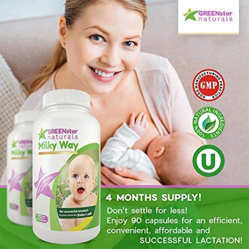 Kojení Dodatek Kojení Podpora pro zvýšené prsu Mléko, Kojení Dodatek Kapsle s mlékem Thistle Organic Fenugreek Seeds, Moringa Powder, Dýchací mléko Postnatální vitamin Pro matky.