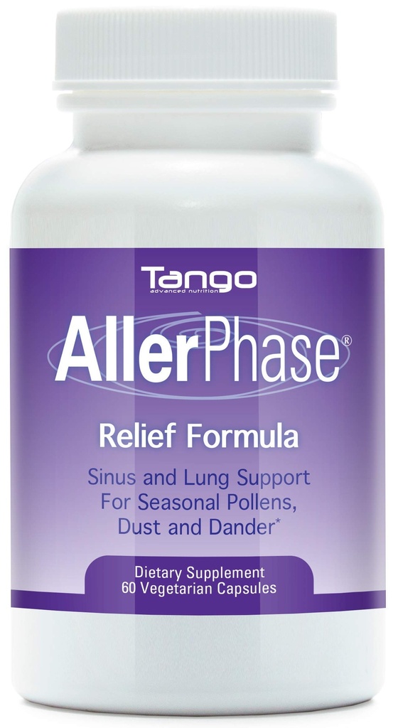 Allerphase Natural Herbal Sinus and Lung Relief Supplement for Seasonal Respirate Discomfort cause by Pollens, Dust, and Dander (60 Vegetariánských kapslí)