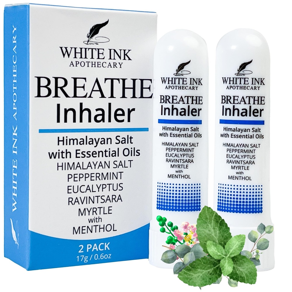 White Ink Dýchání 124; Přírodní esenciální olej Inhaler Eucalyptus Peppermint 124; Kongesce 124; Alergie 124; Zaostření 124; Aromaterapie Sinus Relief (2)