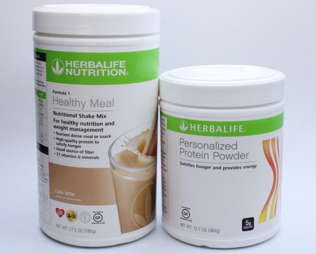HERBALIFE (Duo) Formule 1 Zdravé jídlo Nutriční Shake Mix (Cafe Latte) s osobitým proteinovým práškem