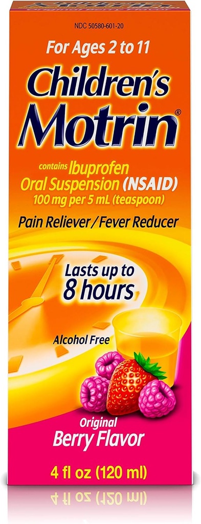 Motrin Dětská perorální suspenze, Ibuprofen, úleva od bolesti, 4 Oz