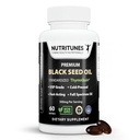 Black Seed Oil 3% Thymoquinone Standardizované - Klinicky Studium, USP stupeň, Cold- Pressed Nigella Sativa ThymoQuin, Non- GMO - 60 Softgels
