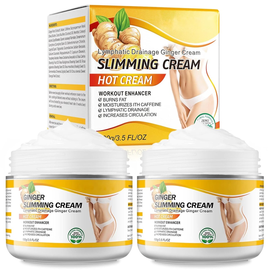 2PCS VOGSIG Ginger Slimming Cream - anti celulitida, spalování tuků, zpřísnění a hydratace, 1 oz každý