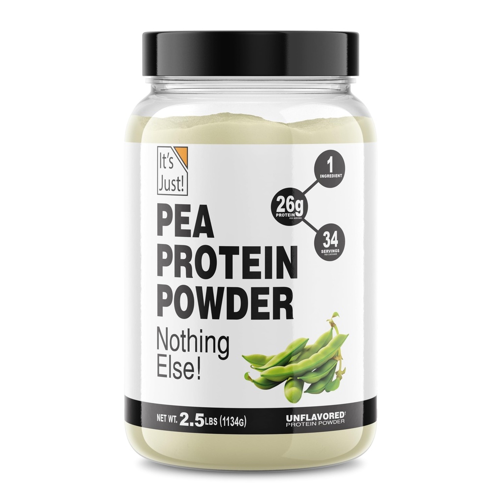 Je to jen! - 100% Pea Protein, Vegan Plant Based, Pěstovaný v Kanadě, Premium Quality, hladká textura, gluten zdarma, Keto Friendly (2.5 libra, bez příchutí)