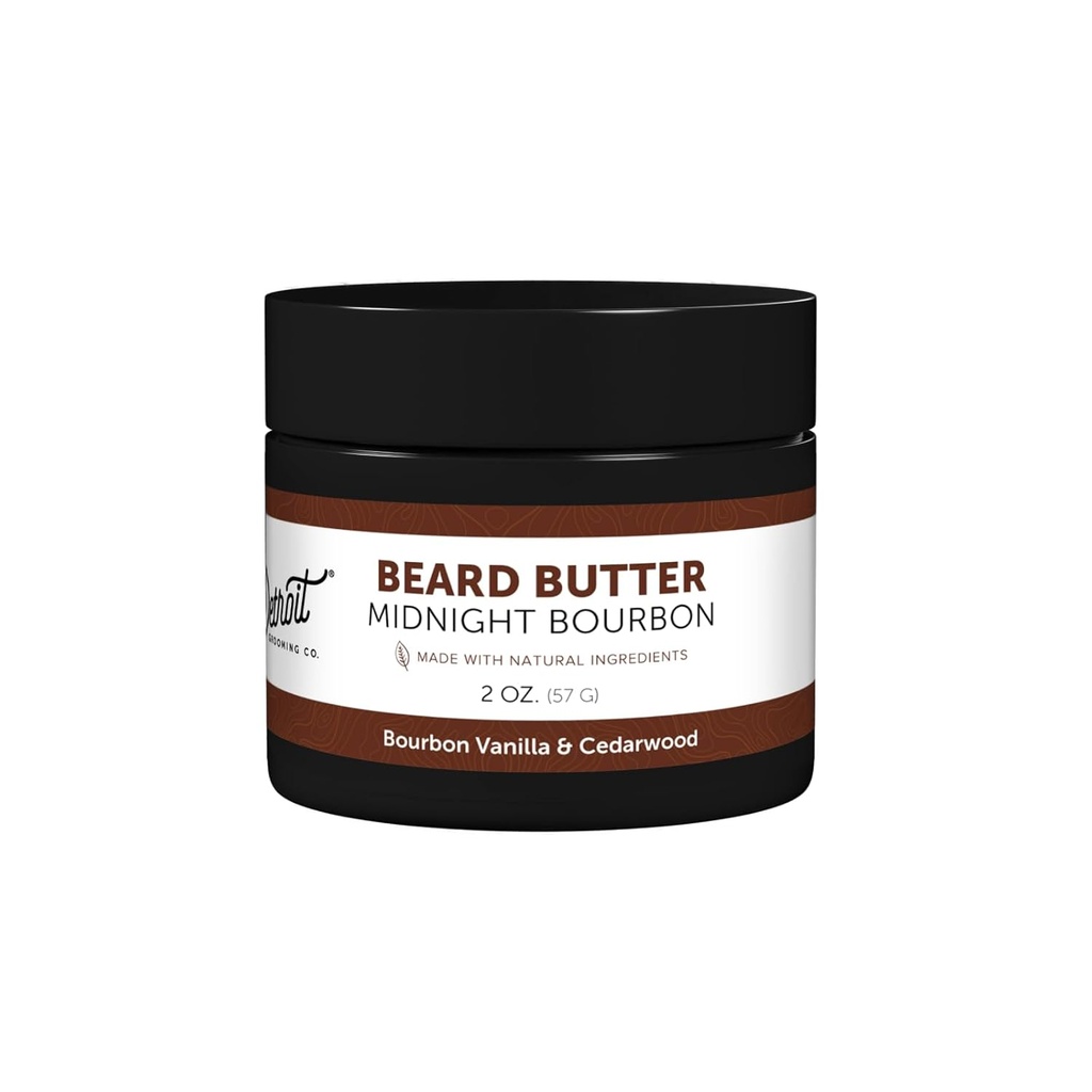 Detroit Grooming Co. Beard Butter for Men? 124; Limited Edition? 124; Softens, Hydrates & Nourishes with Safflower Oil & Shea Butter? 124; Midnight Bourbon Scent, 2oz