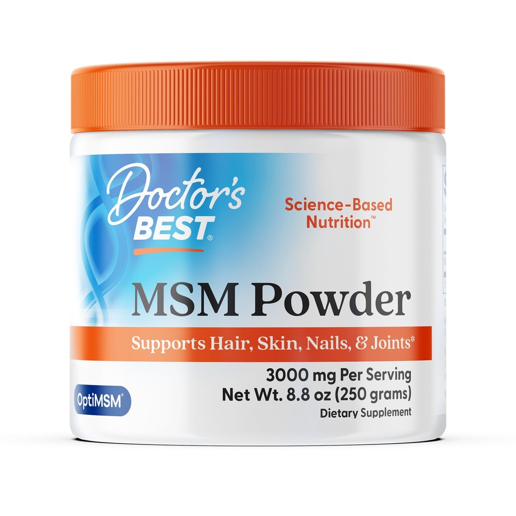 Lékaři Nejlepší MSM Powder, Podporuje vlasy, kůže, hřebíky, & klouby, Non- GMO, gluten Free, Soy Free, Vegan Net Wt. 8.8 oz (250 Grams)
