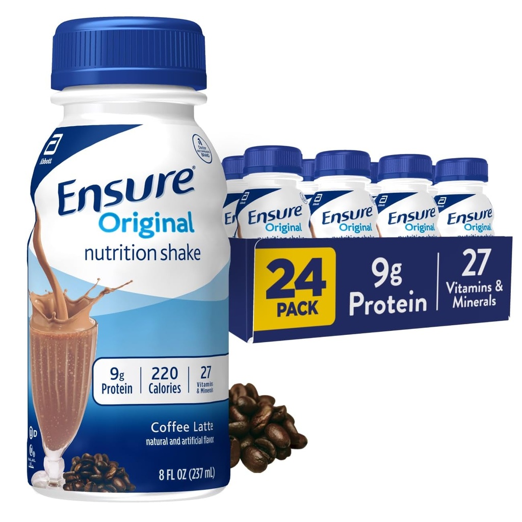Zajistit původní kávy Latte Nutrition Shake 124; Malé jídlo výměnou Shake 124; Připravený pít 124; 9g protein, 27 Vitamíny a minerály 124; 8 fl oz - 24 Pack