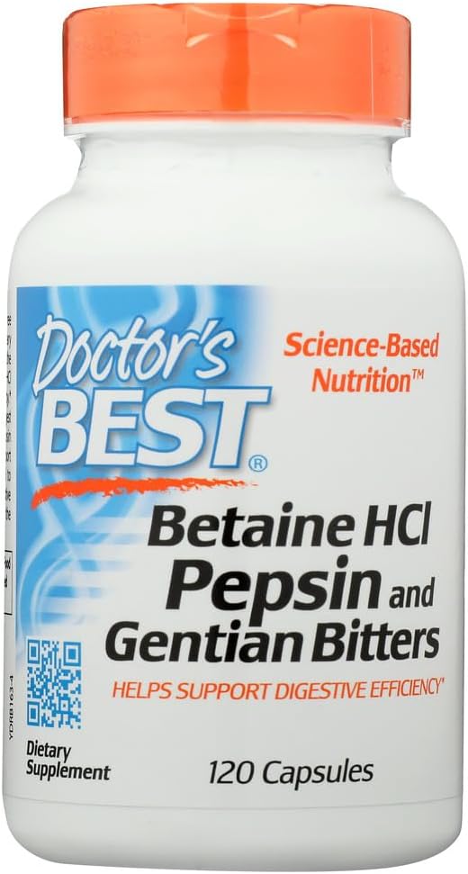Doctor 's Best, Betaine HCL Pepsin & Gentian Bitters