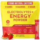 Keto Vitals Electrolyte Energy Drink Powder Packets - Electrolyte Supplemente for Energy and Rehydratation - Jahodový meloun Keto Powder Packets, 30 Počet