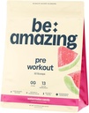 BE AMAZING Pre Workout Powder, Vegan dodatek s 125mg přírodní kofein, Ashwagandha a Adaptogens, Sugar Free Drink Mix pro muže a ženy, gluten Free, non GMO, Melounová Candy, 30 Služeb