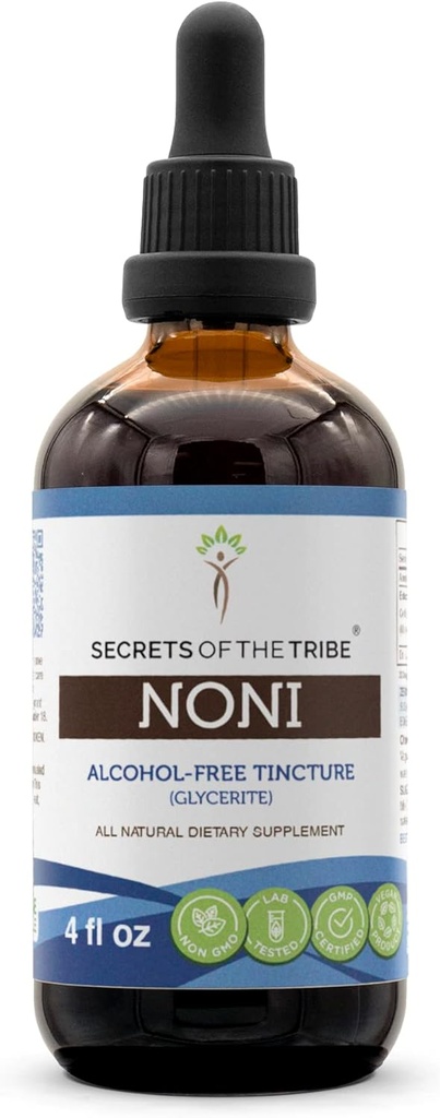 Tajemství Tribe Noni Alcohol- Free Liquid Extract, Noni (Morinda citrifolia) Sušené ovoce (4 FL OZ)