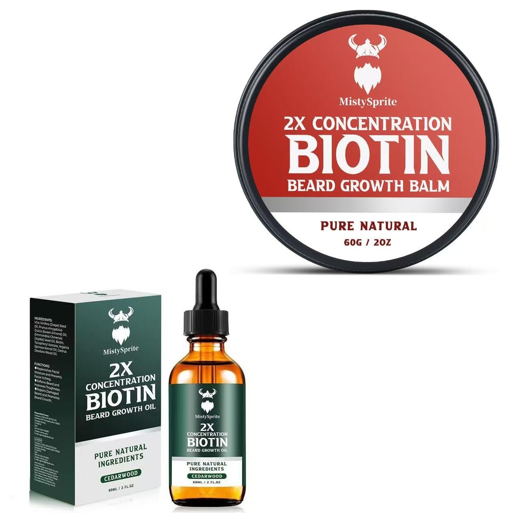 Biotin Beard Ball pro muže a kondicionování Vosk a růst Vosk Růstový olej s 2X Koncentrace Biotin pro muže, Hydrates & Thickens Obličejové vlasy