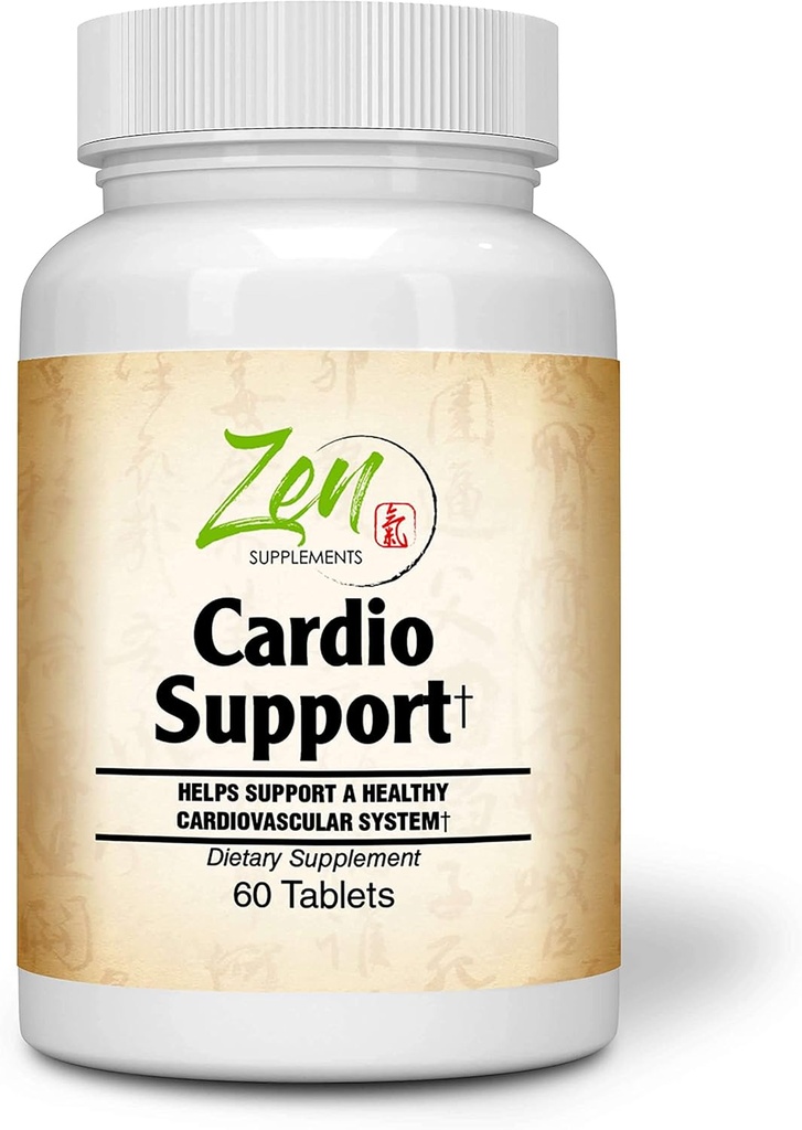 Zen doplňky - Cardio Support Plus antioxidanty, L- karnitin, L- Taurin, s koenzymem Q10, Hawthorn, Horsechestnut, Cayenne, Grape Seed a vitamin E, Promotes zdravé srdce 60- Tabs
