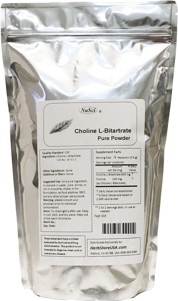 Cholin L- bitartarát čistý prášek inteligentní živina (250g (8.8 oz))