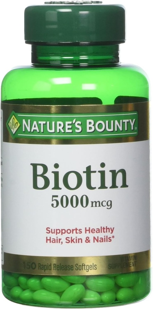 Přírodní Bounty Biotin 5000 mcg, 60 Rychlé Rozpustit tablety (Balení po 2)