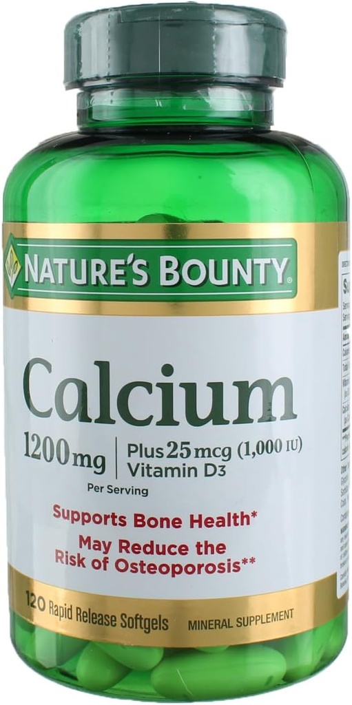 Natures Bounty vápník Plus Vitamin D3 1200 miligram Kapsle - 120 Ea, balení po 3