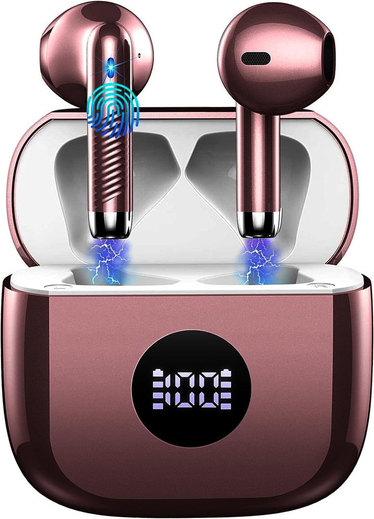 Bezdrátové sluchátka, Bluetooth 5.4 Ušní Budy LED Power Display sluchátka Bass Stereo, Bluetooth Earbucks in- Ušní hluk Cancelling Mic, 40H Playback Mini Case IP7 Vodotěsné sportovní sluchátka pro Android iOS